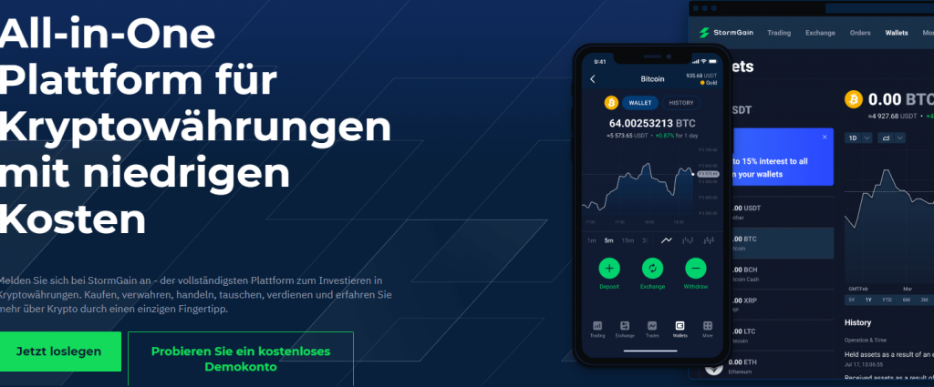 Kryptowährung Handeln_ StormGain - Top-Handelsplattform für Kryptowährungen für jedermann