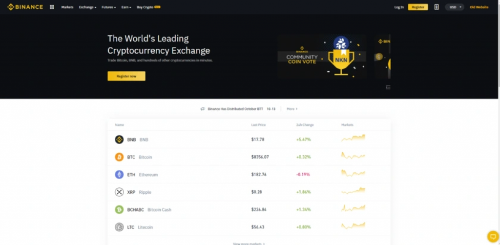Binance login homepage