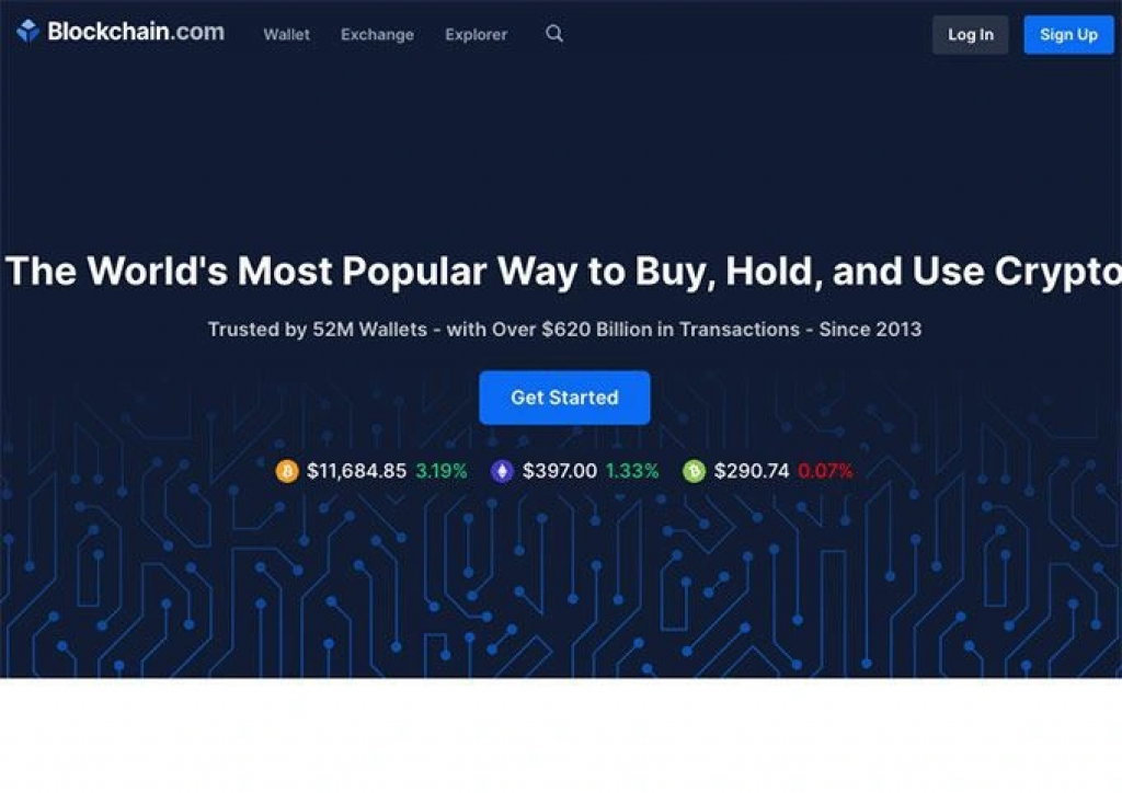 blockchain wallet homepage