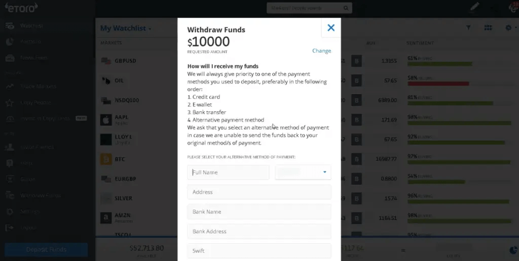 etoro withdrawal methods