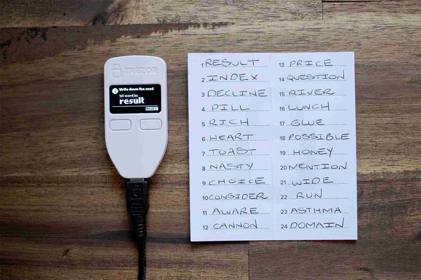 trezor one confirm seed